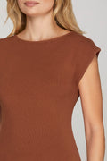 Burnt Orange Cap Sleeve Sweater by She+Sky