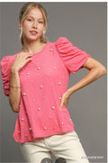 Pink and Pearl Round Neck Top by Umgee